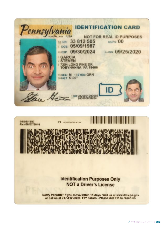 Download USA Pennsylvania ID card Photoshop template